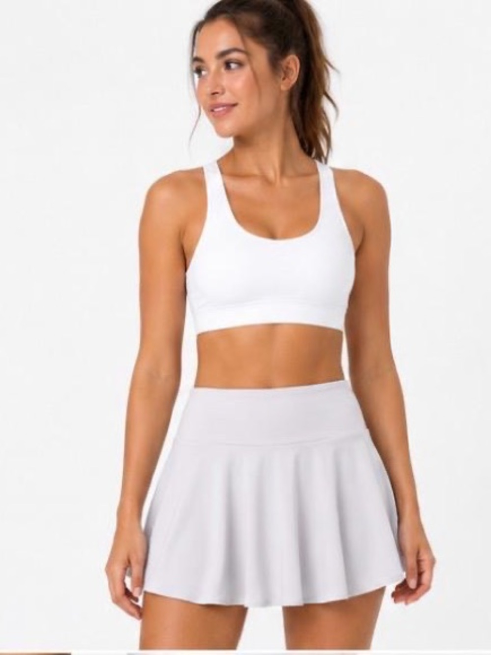 SHEIN Light Lavender Pleated Skater Mini Skirt